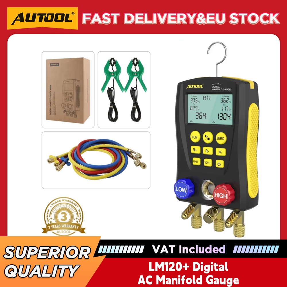 Air Conditioners - AUTOOL LM120+ مقياس ضغط رقمي لأنظمة