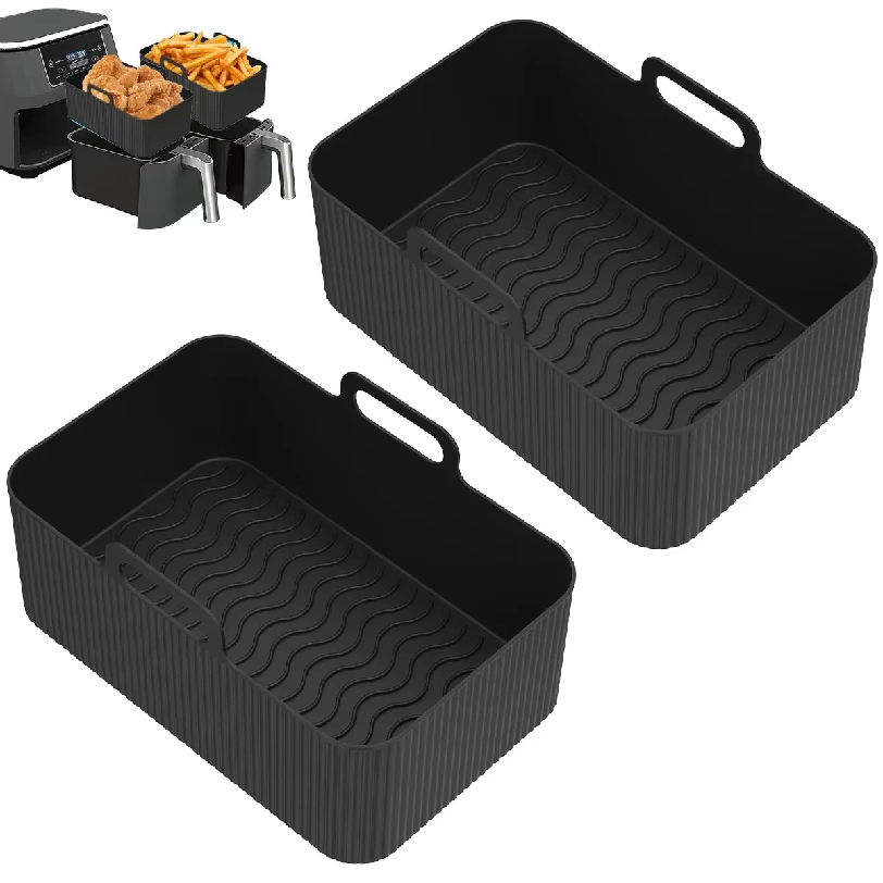 Air Fryer Silicone Pot Liner - قطعتان من وعاء السيليكون للمقلاة الهوائية،