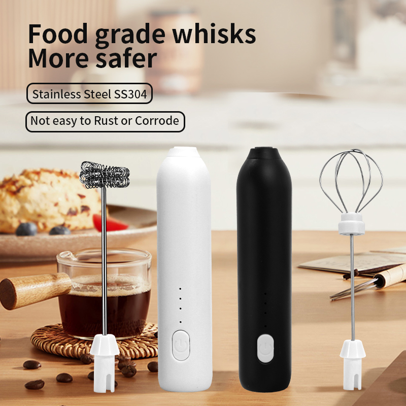 Electric Milk Frother Handheld - 2 في 1 رغوة القهوة الكهربائية