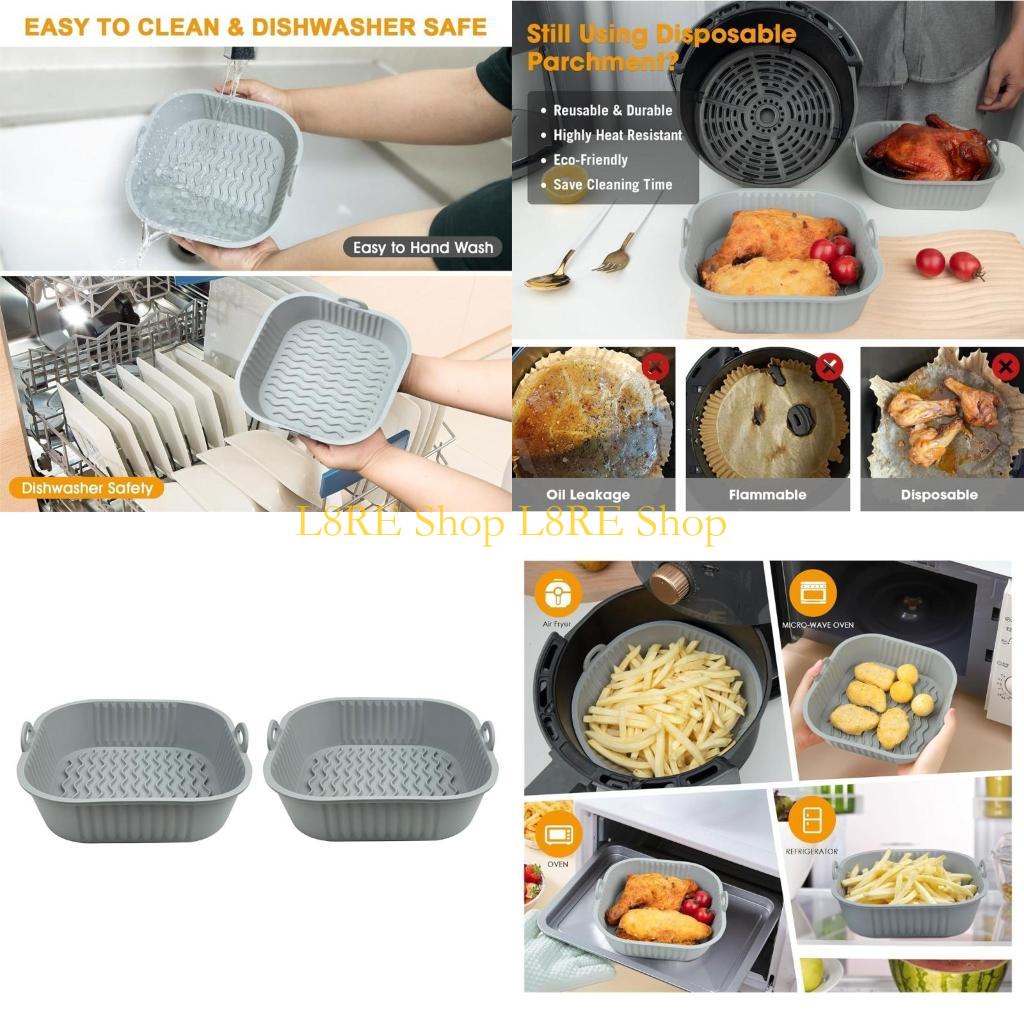 Air Fryer Silicone Pot Liner - حزمة L8RE من 2 وعاء السيليكون