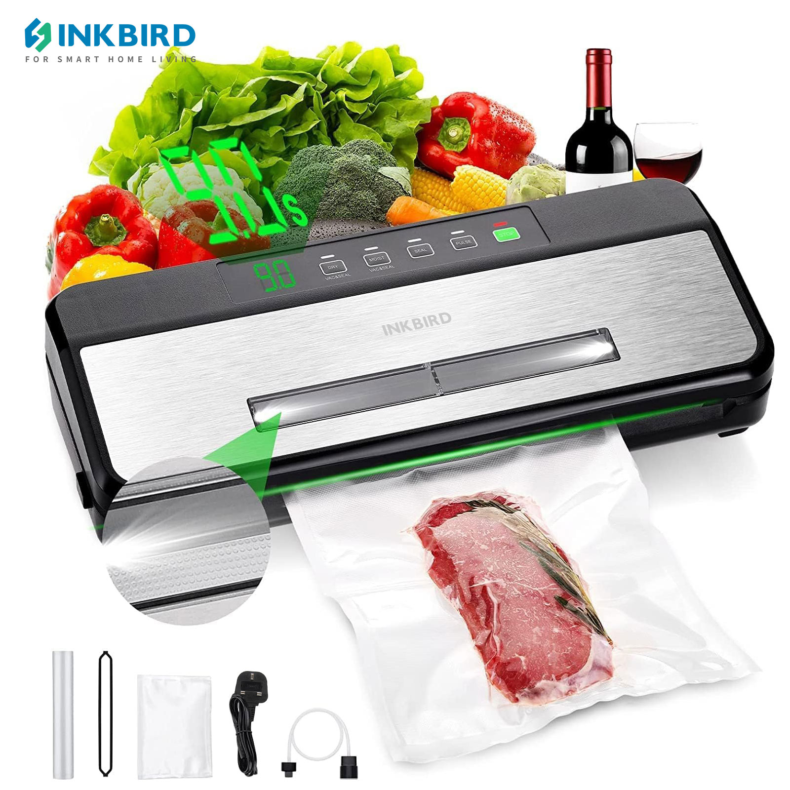 Food Vacuum Sealer Machine - INKBIRD 3rd فراغ السدادة مع مجموعة