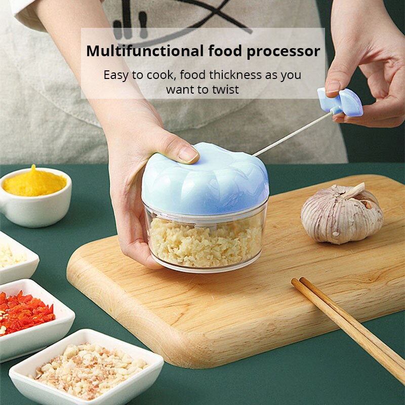 Immersion Hand Blender Set - 1 قطعة الأزرق/الوردي دليل الثوم الهراسة