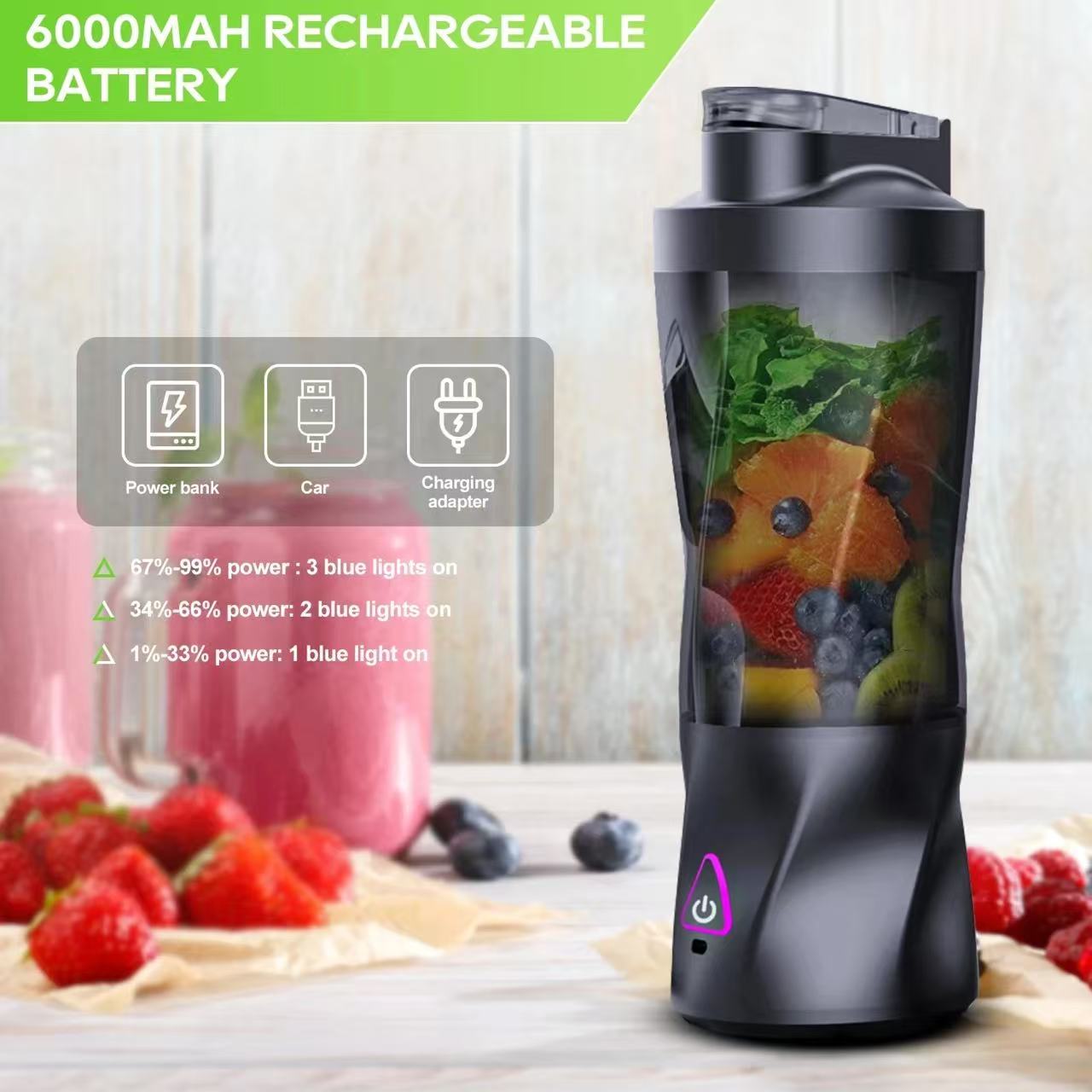 عصارة كهربائية محمولة سعة 700  - مراجعة Portable Blender Usb Rechargeable وسعره