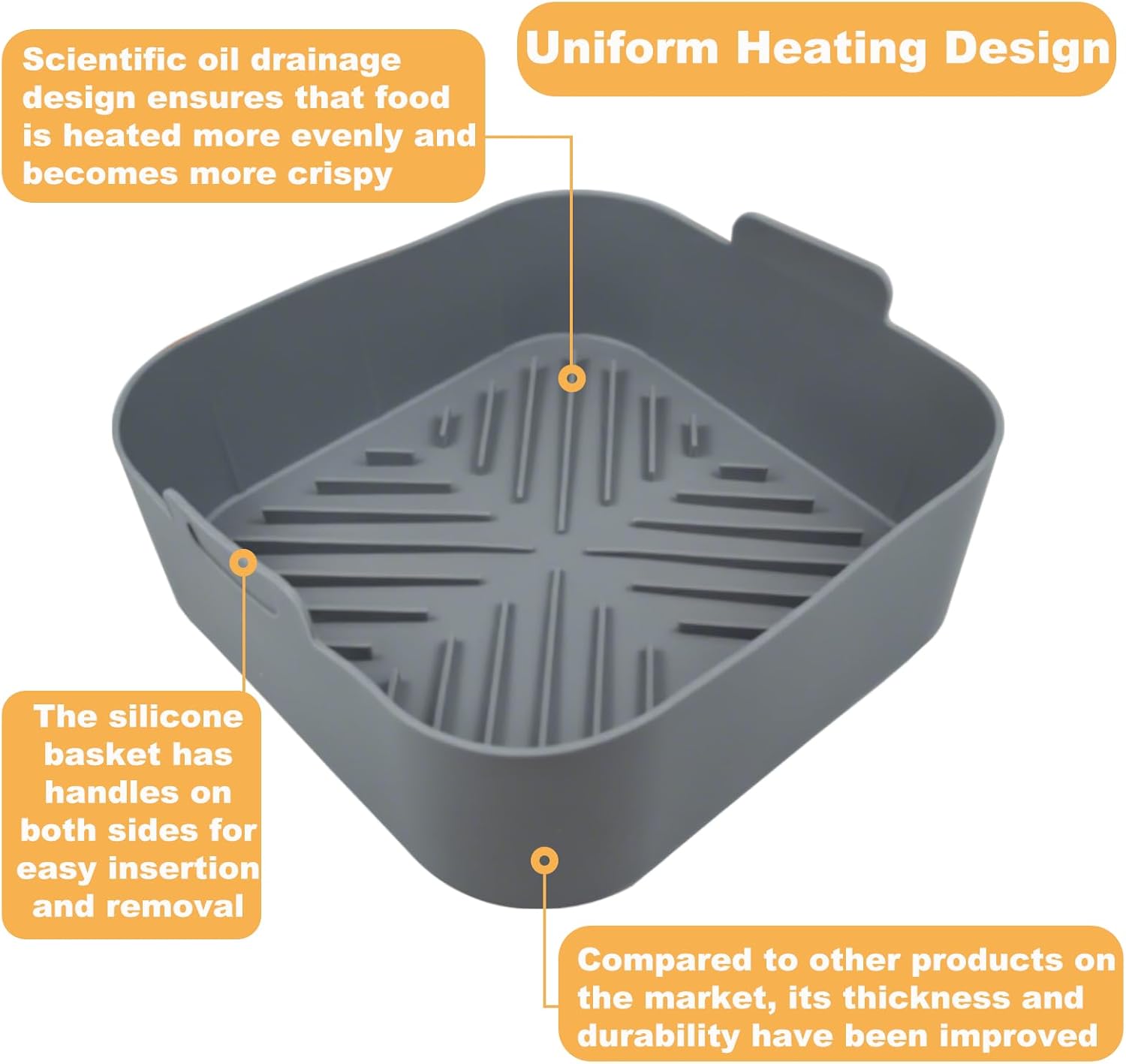 غير عصا 8.2 بوصة مقلاة الهواء  - مراجعة Air Fryer Silicone Pot Liner وسعره