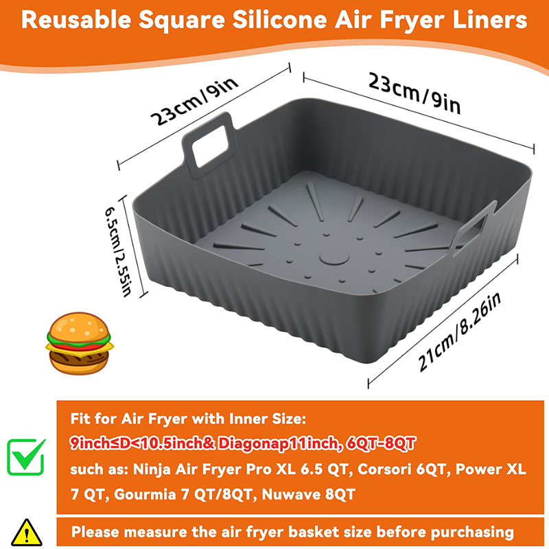 قوالب بطانات مقلاة هوائية كبير - مراجعة Air Fryer Silicone Pot Liner وسعره