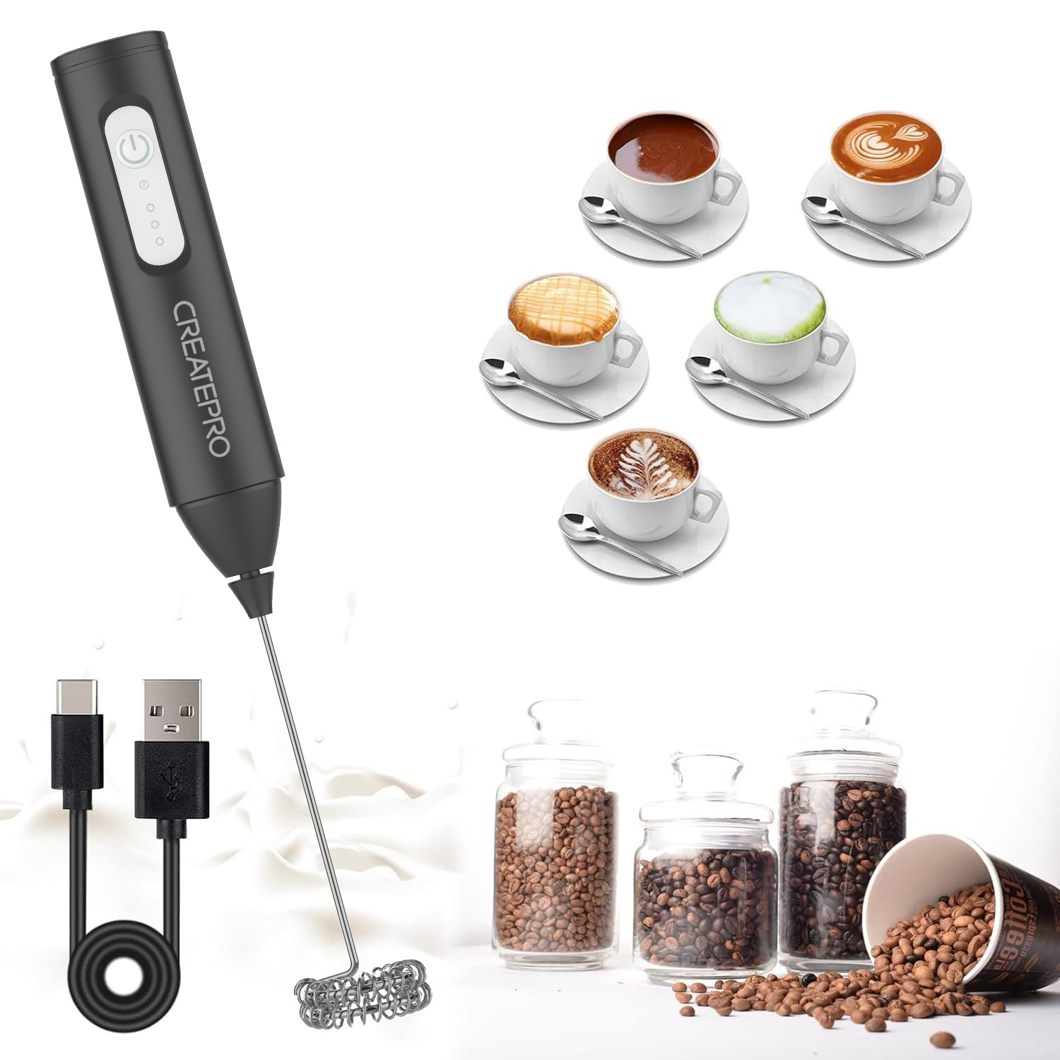 جهاز رغوة الحليب القابل لإعادة - مراجعة Electric Milk Frother Handheld وسعره