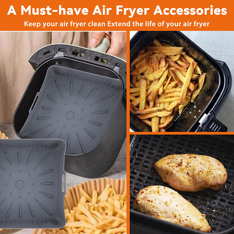 كبير 23 سنتيمتر مقلاة الهواء س - مراجعة Air Fryer Silicone Pot Liner وسعره