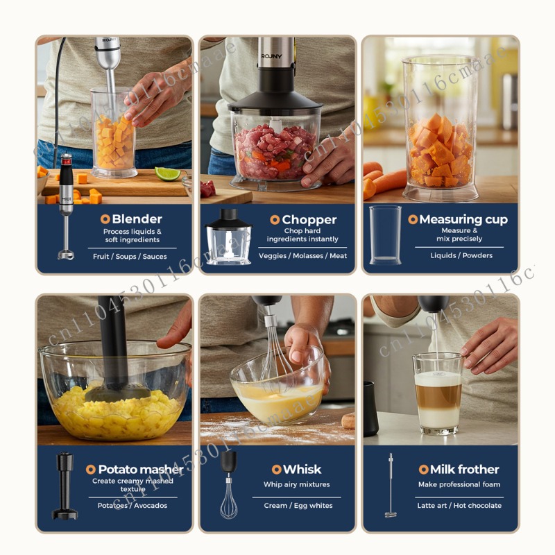 خلاط يدوي قوي 6 في 1 بقوة 1200 - مراجعة Immersion Hand Blender Set وسعره