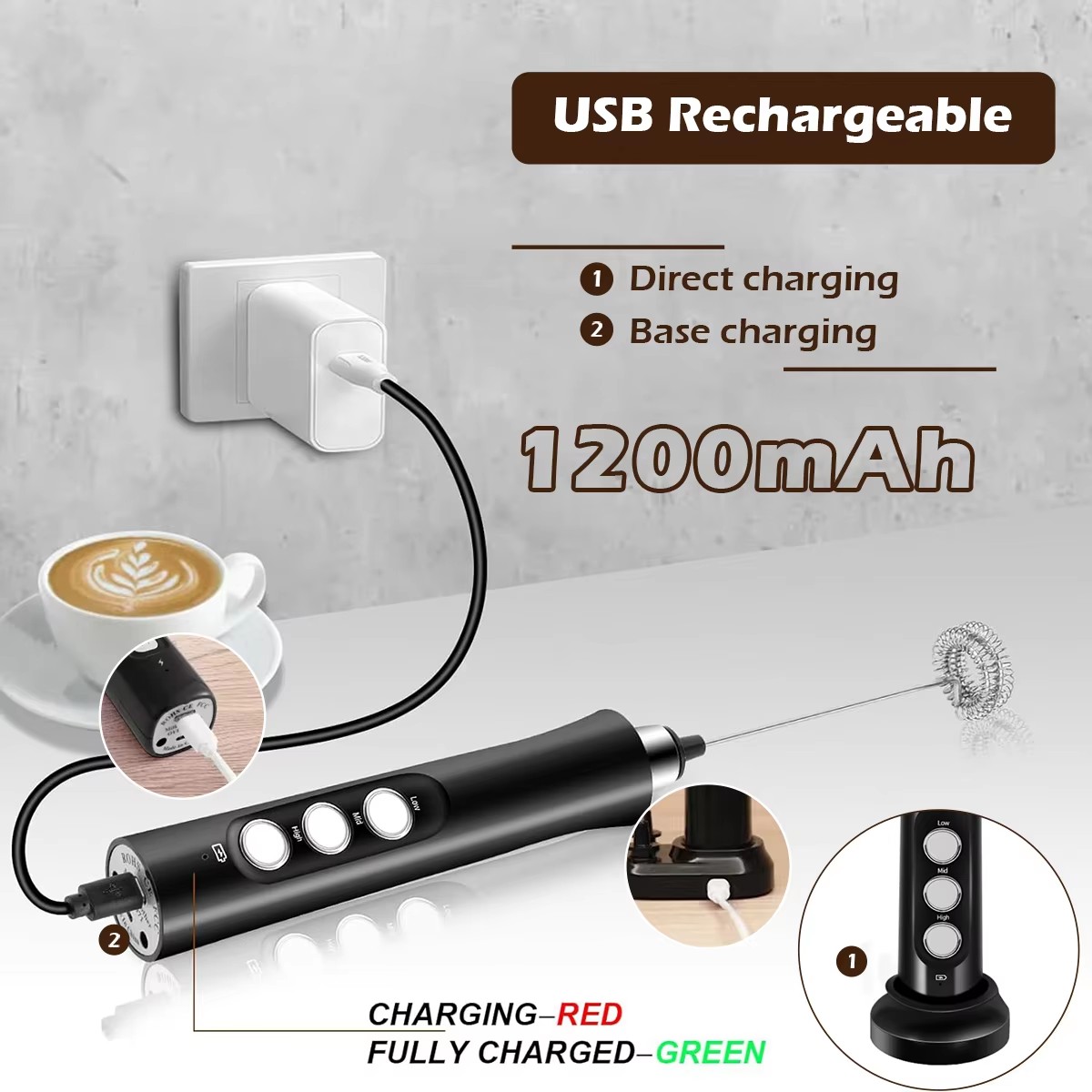 رغوة الحليب الكهربائية القابلة - مراجعة Portable Blender Usb Rechargeable وسعره