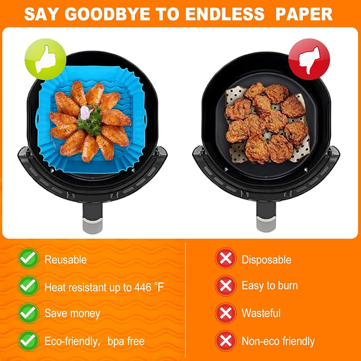 أوعية سيليكون للقلاية الهوائية - مراجعة Air Fryer Silicone Pot Liner وسعره